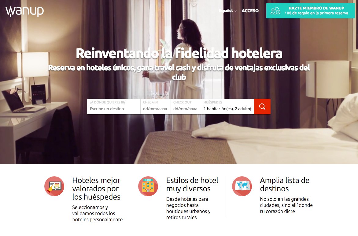 Wanup, club de fidelización hotelera
